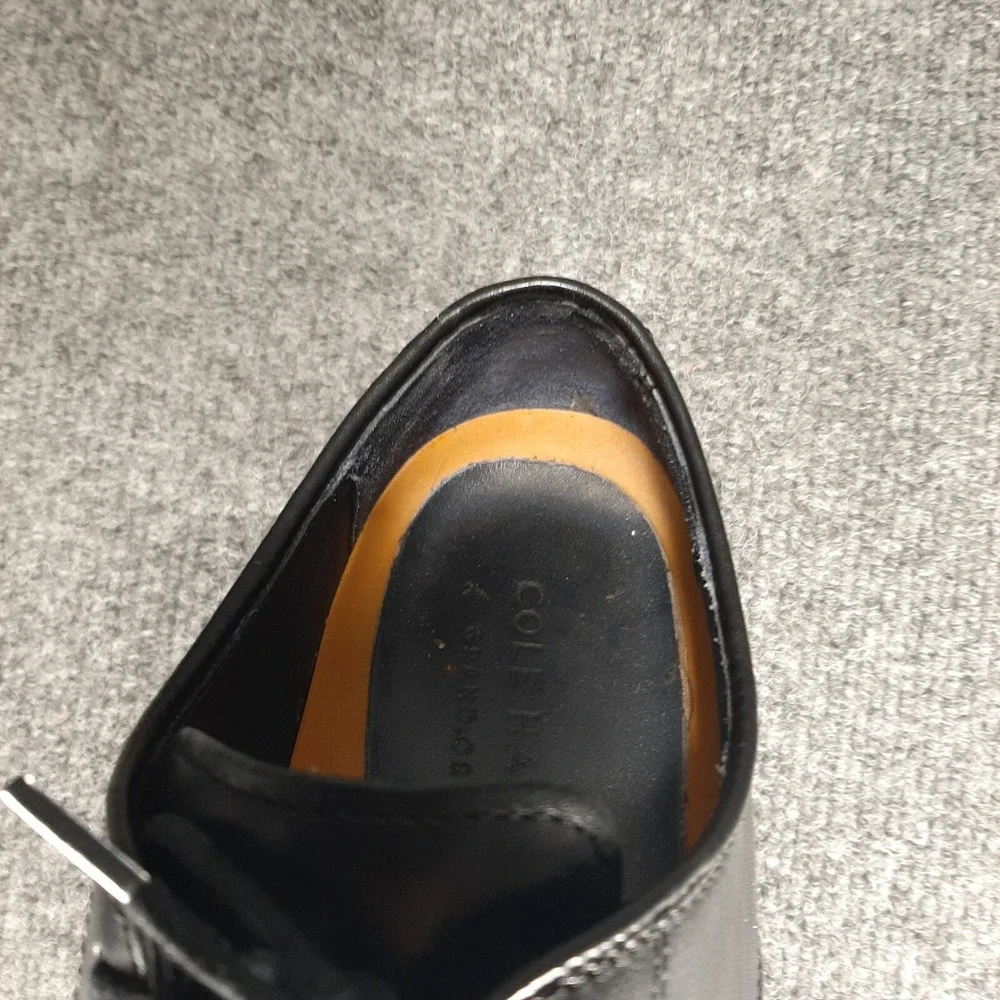 Cole Haan Grand.OS Men's Size 8M Lace Up Cap Toe Oxfords Black Leather